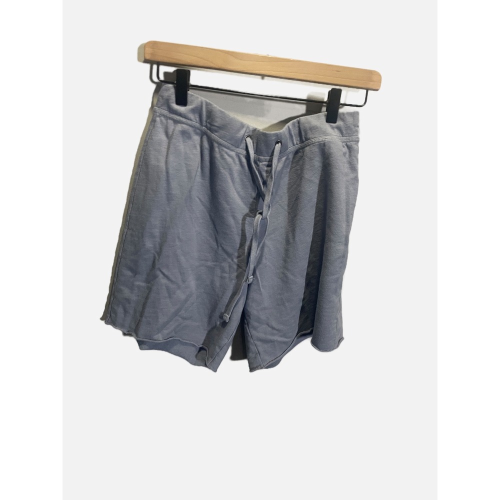 James Perse Shorts Womens 1 Blue French Terry Raw Hem Loungewear Casual Athleisu